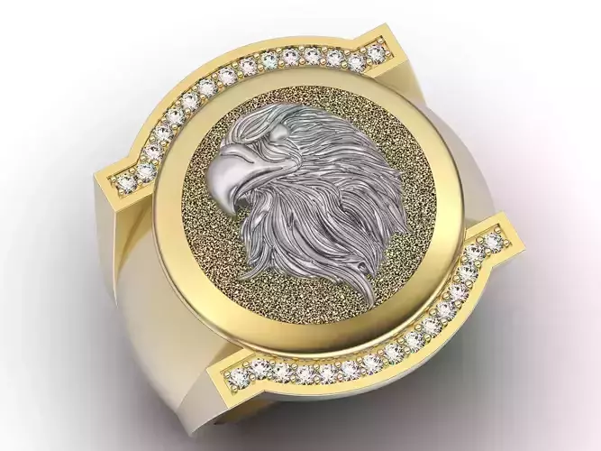 Eagle man ring Sculpture jewelry gold  Sculpture jewelry gold