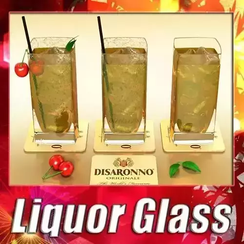 Photorealistic Detailed Cocktail - Disaronno