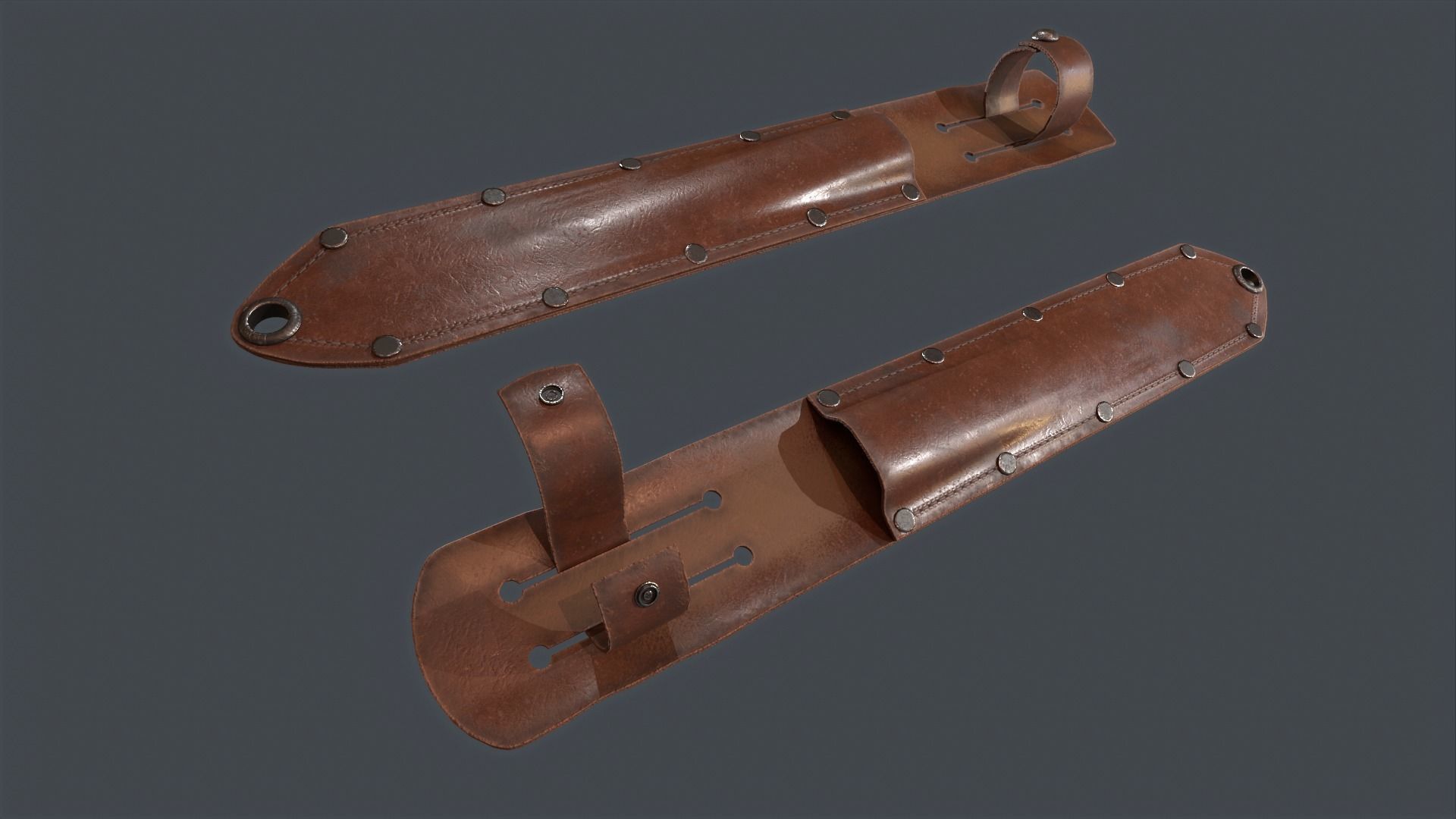 Low poly WW2 Case Stiletto Fighting Knife Low-poly 3D model_2