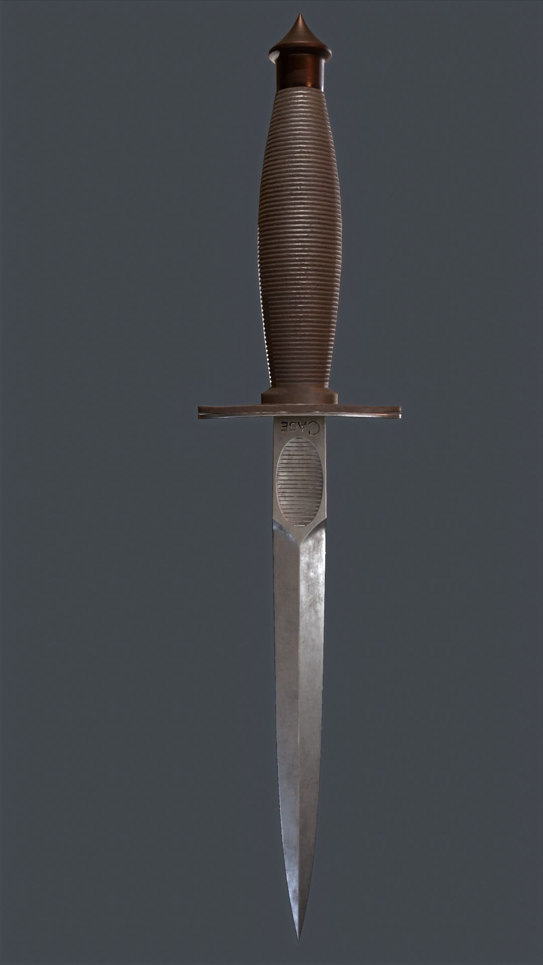 Low poly WW2 Case Stiletto Fighting Knife Low-poly 3D model_7