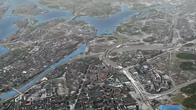 Stockholm Sweden Low-poly 3D model