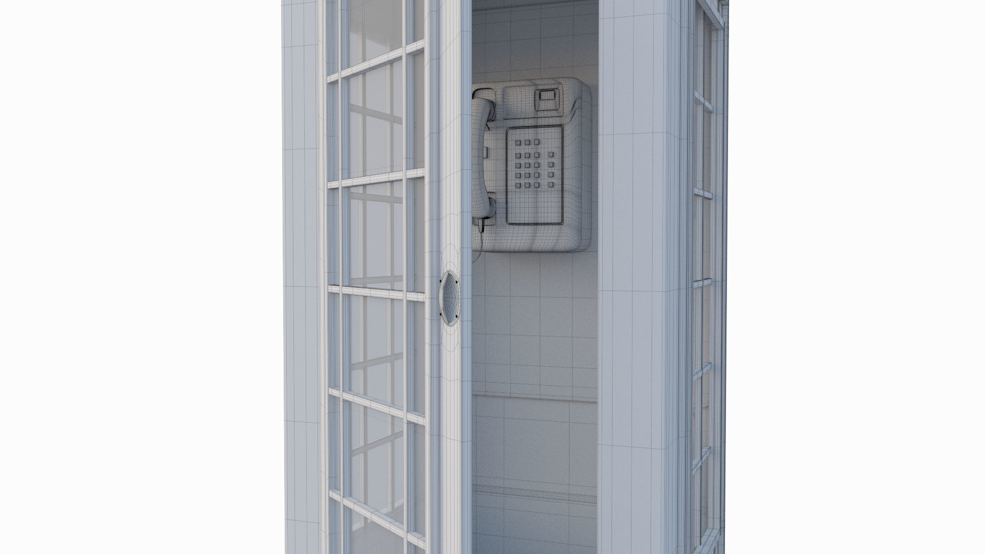 British Red Phone Box 3D model_9