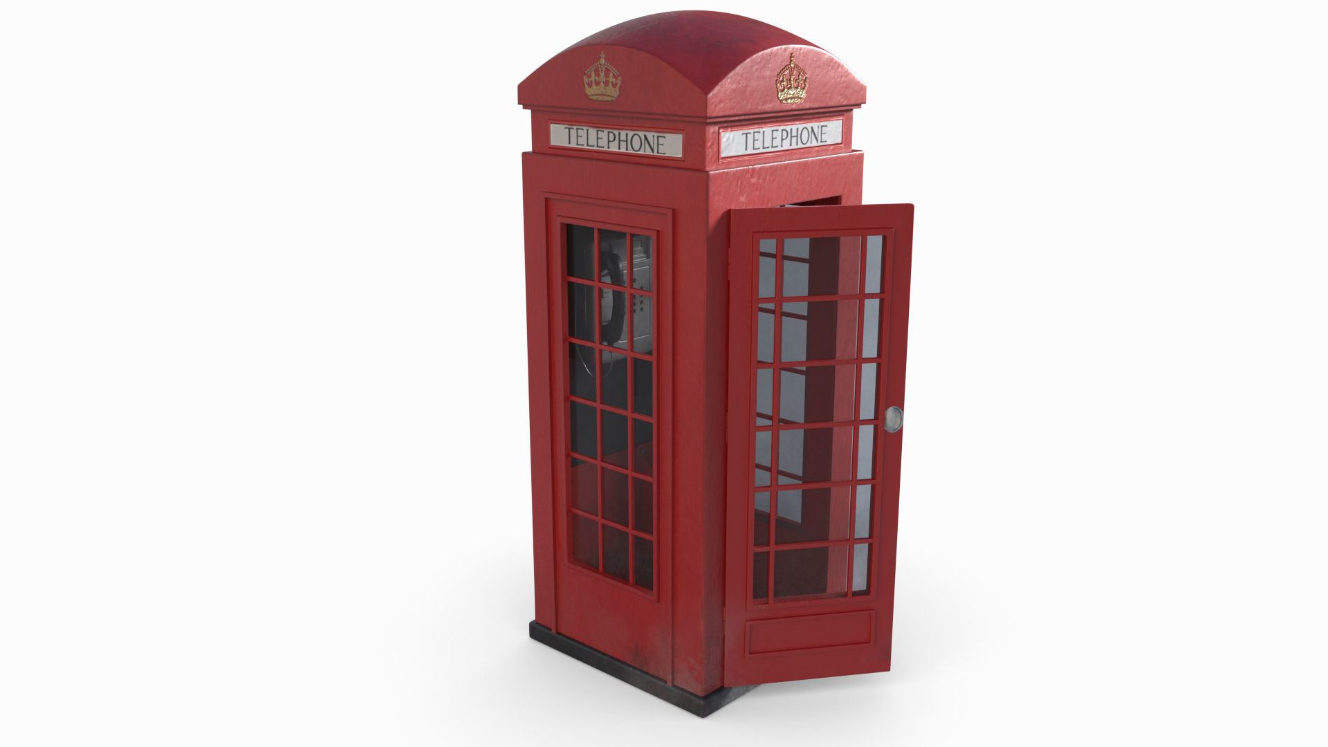 British Red Phone Box 3D model_5