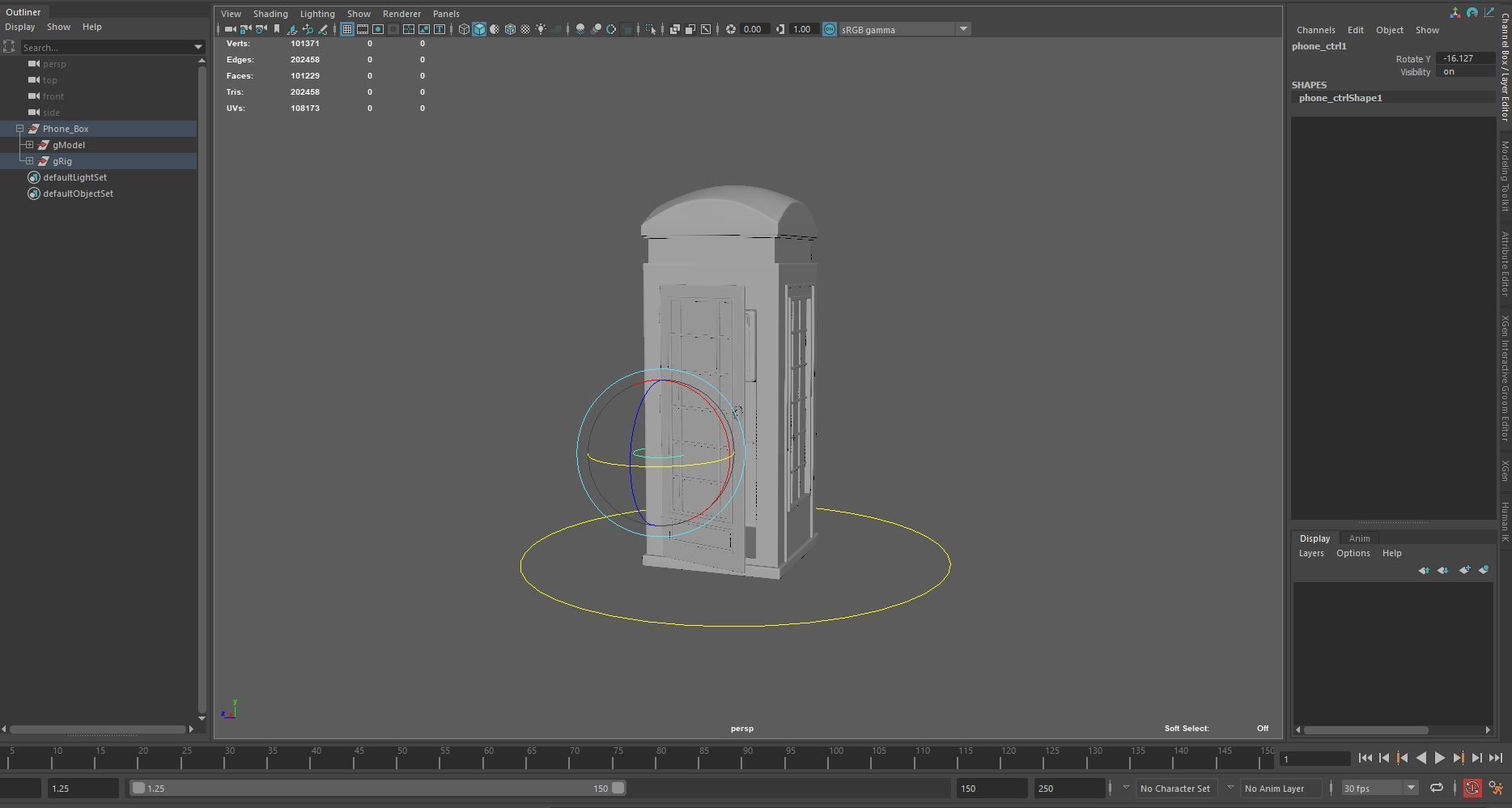 British Red Phone Box 3D model_12