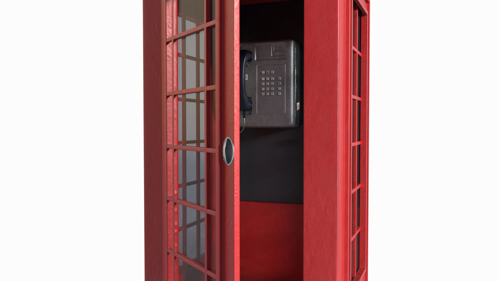 British Red Phone Box 3D model_4