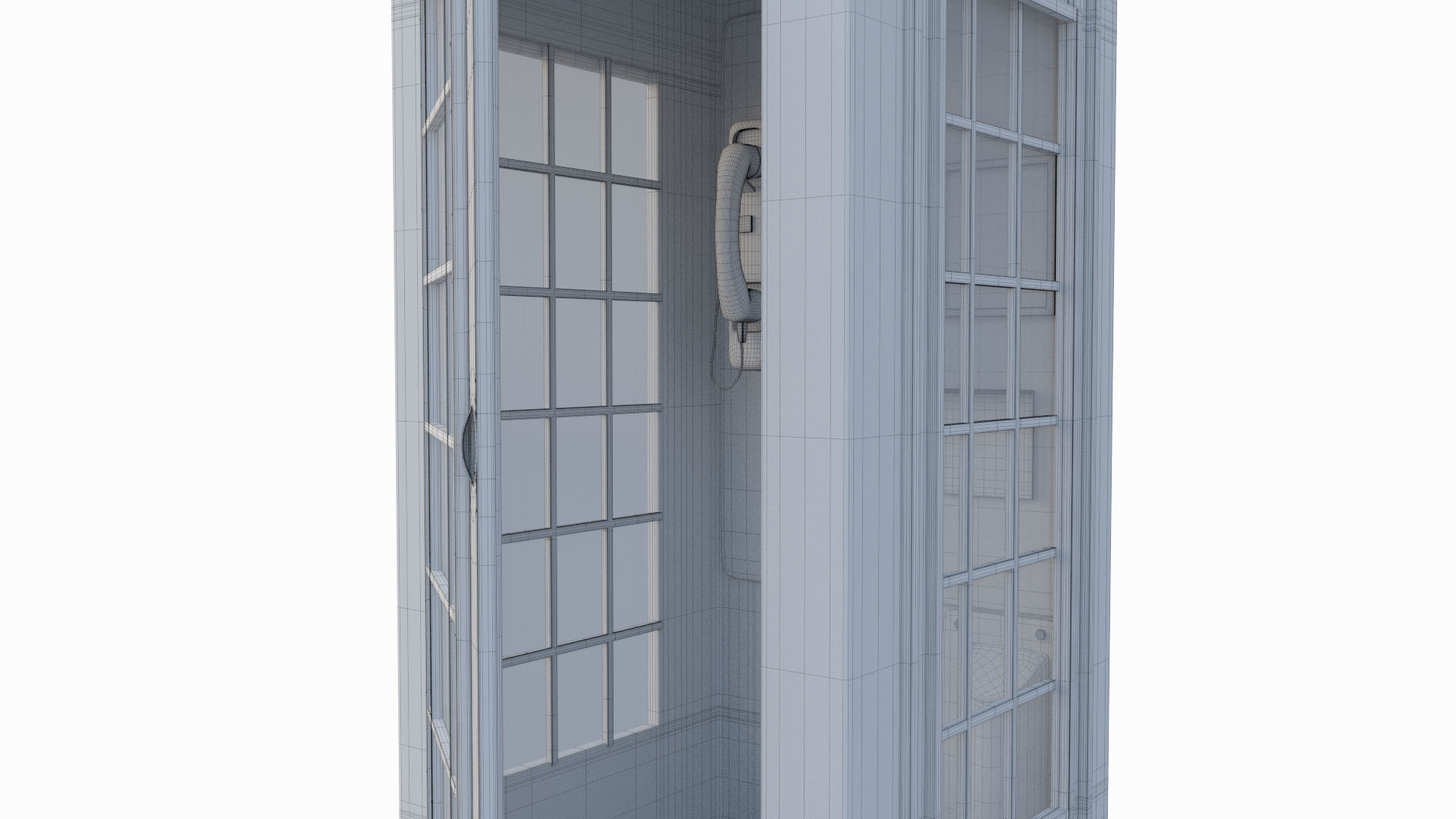 British Red Phone Box 3D model_8