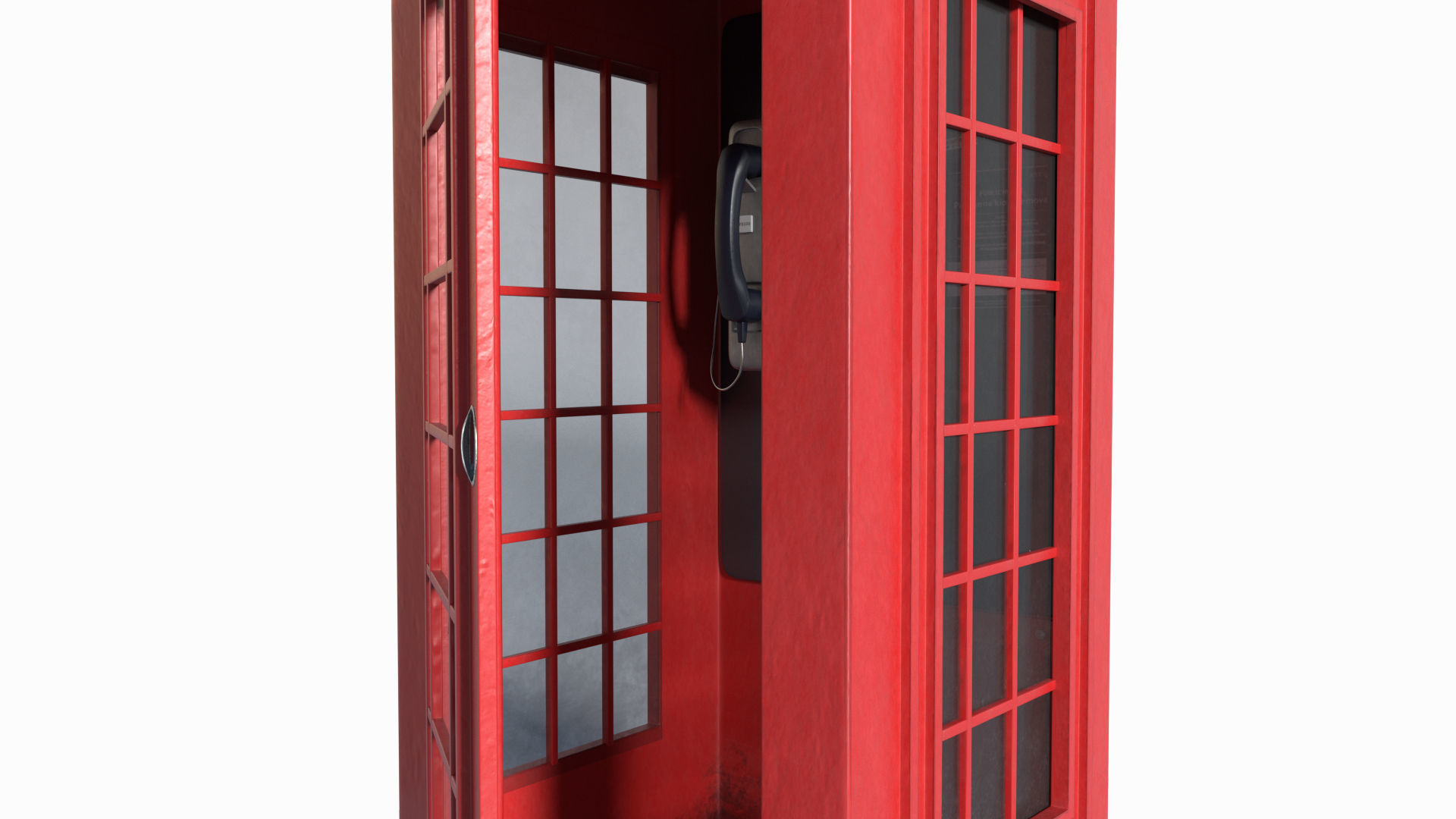 British Red Phone Box 3D model_3