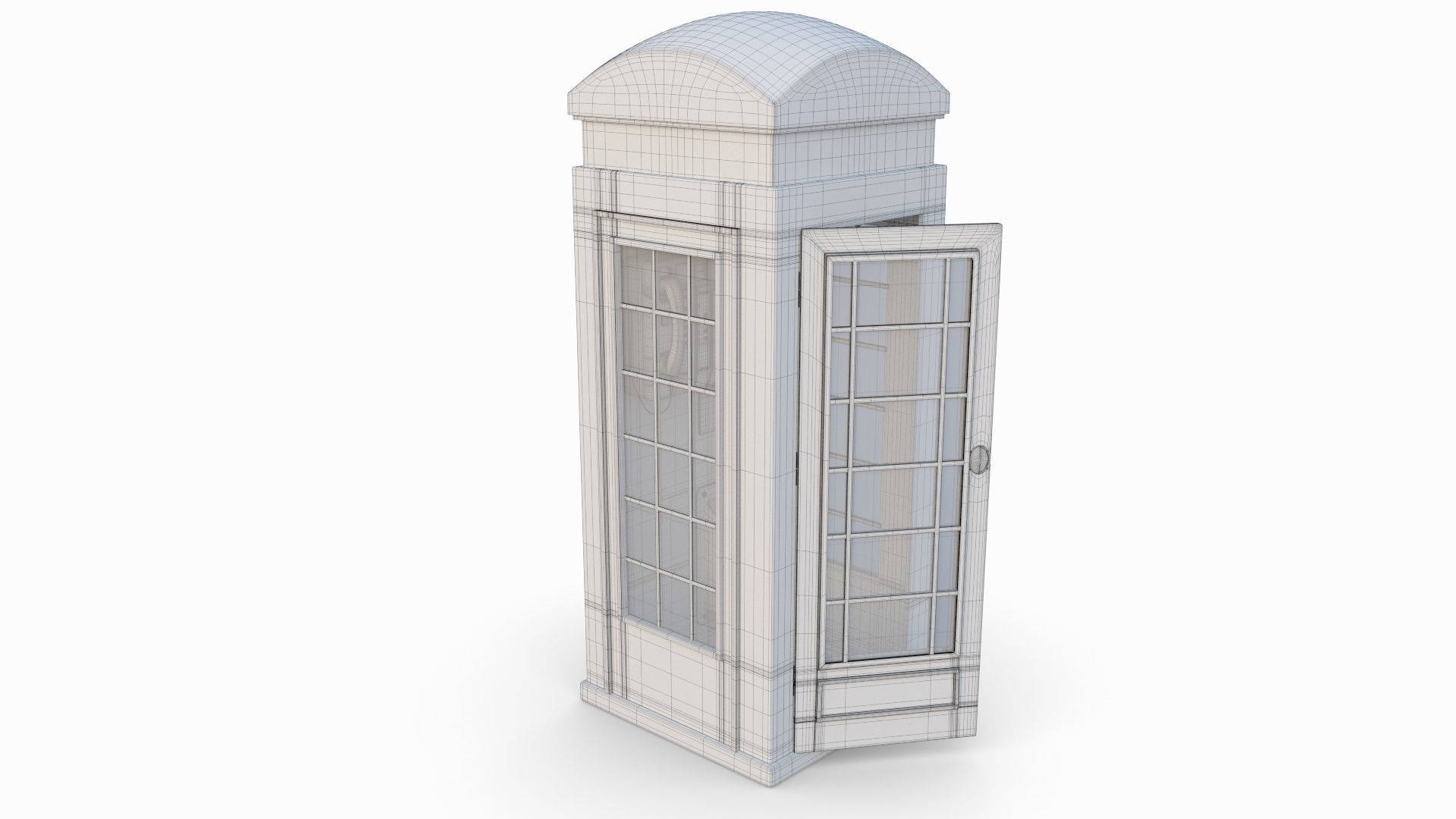 British Red Phone Box 3D model_10