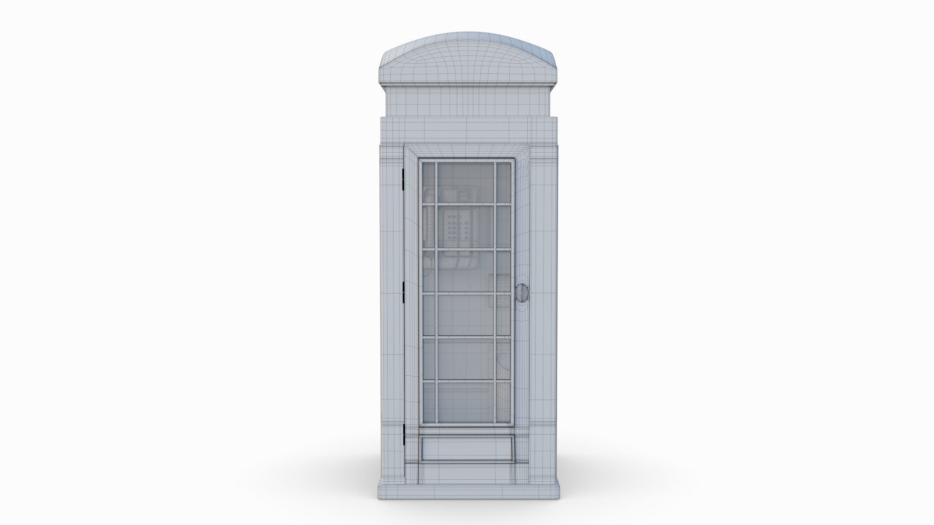 British Red Phone Box 3D model_7