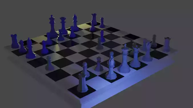 Chess set and chess board and chess board holder Free 3D model