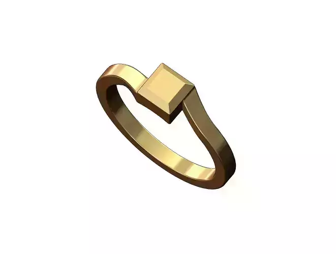 Chamfred overlapping shanl square signet US sizes 5to10