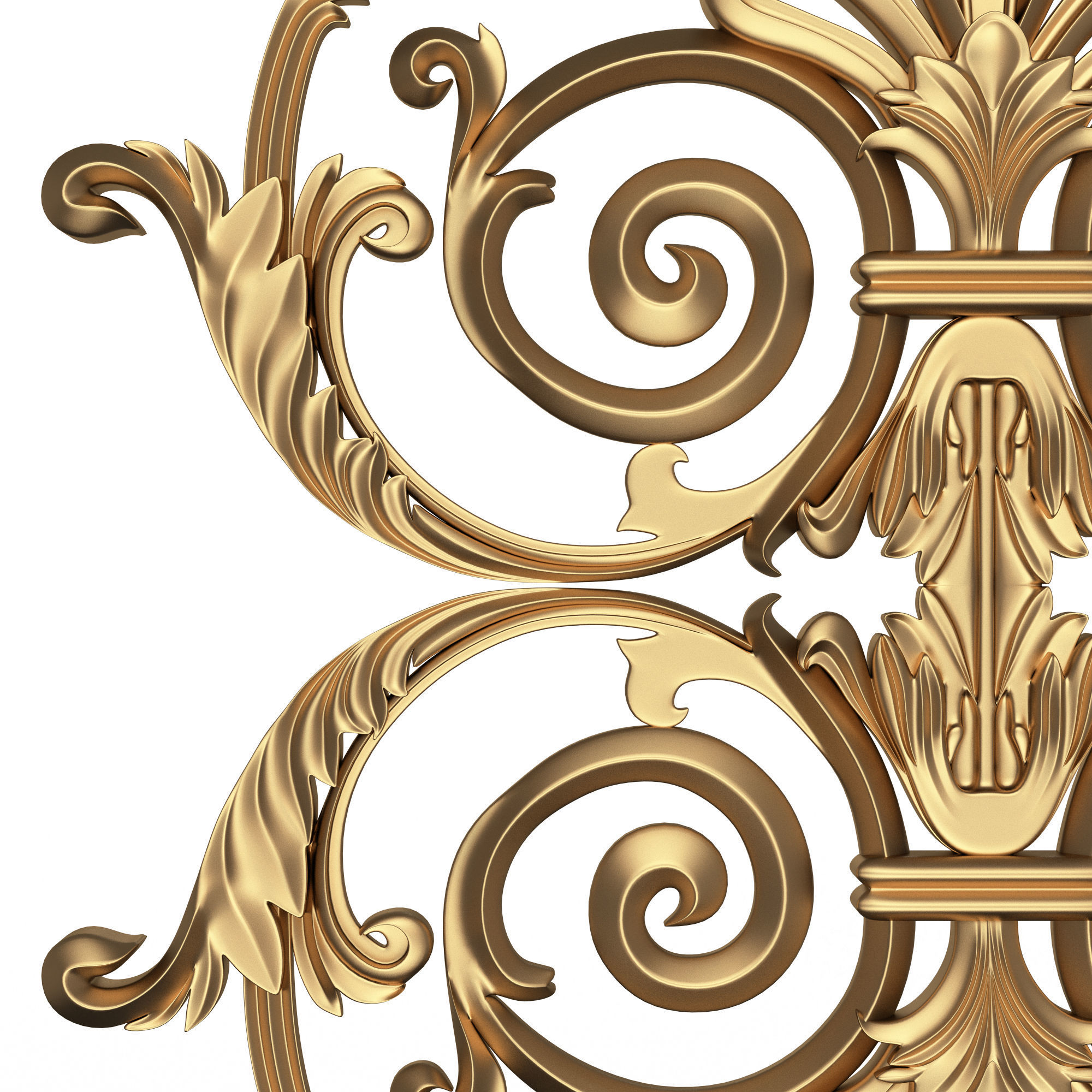 Carved Decoration Panel for CNC 02 Low-poly 3D model_4