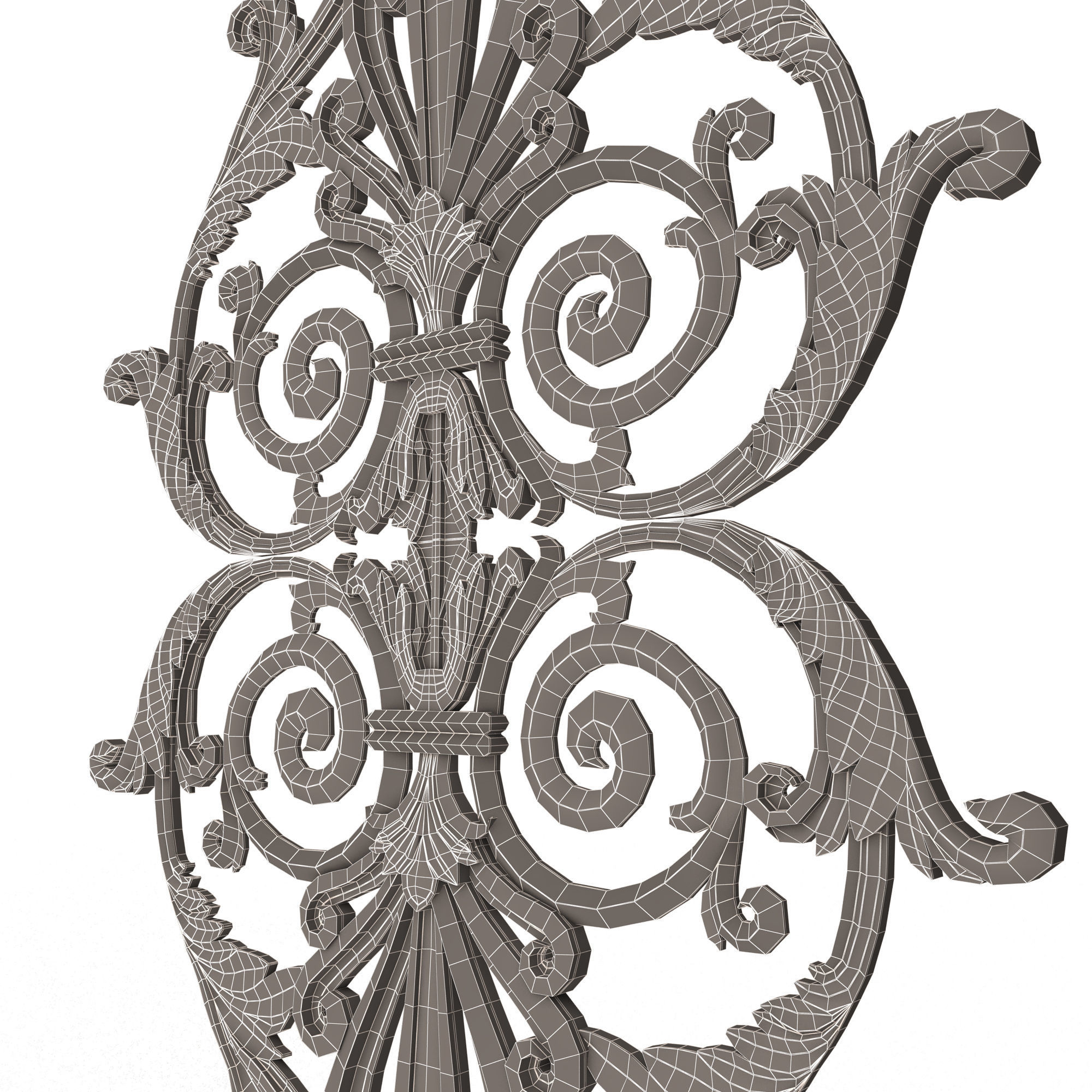 Carved Decoration Panel for CNC 02 Low-poly 3D model_11
