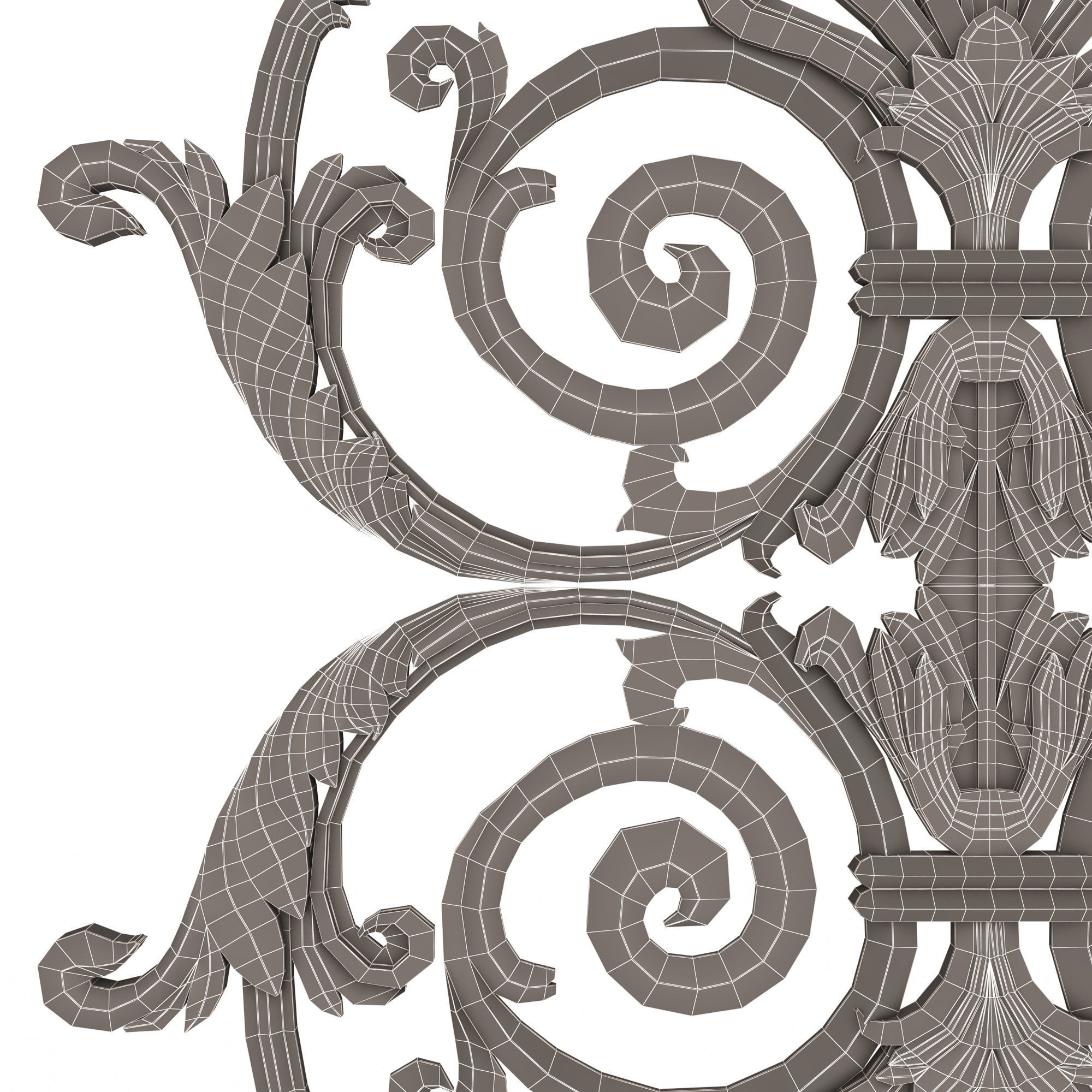 Carved Decoration Panel for CNC 02 Low-poly 3D model_9