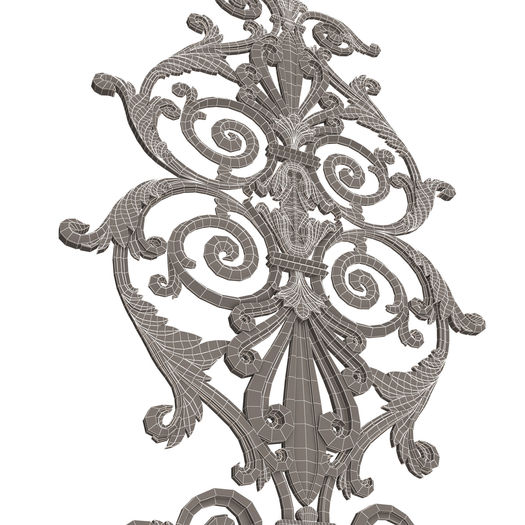 Carved Decoration Panel for CNC 02 Low-poly 3D model_8