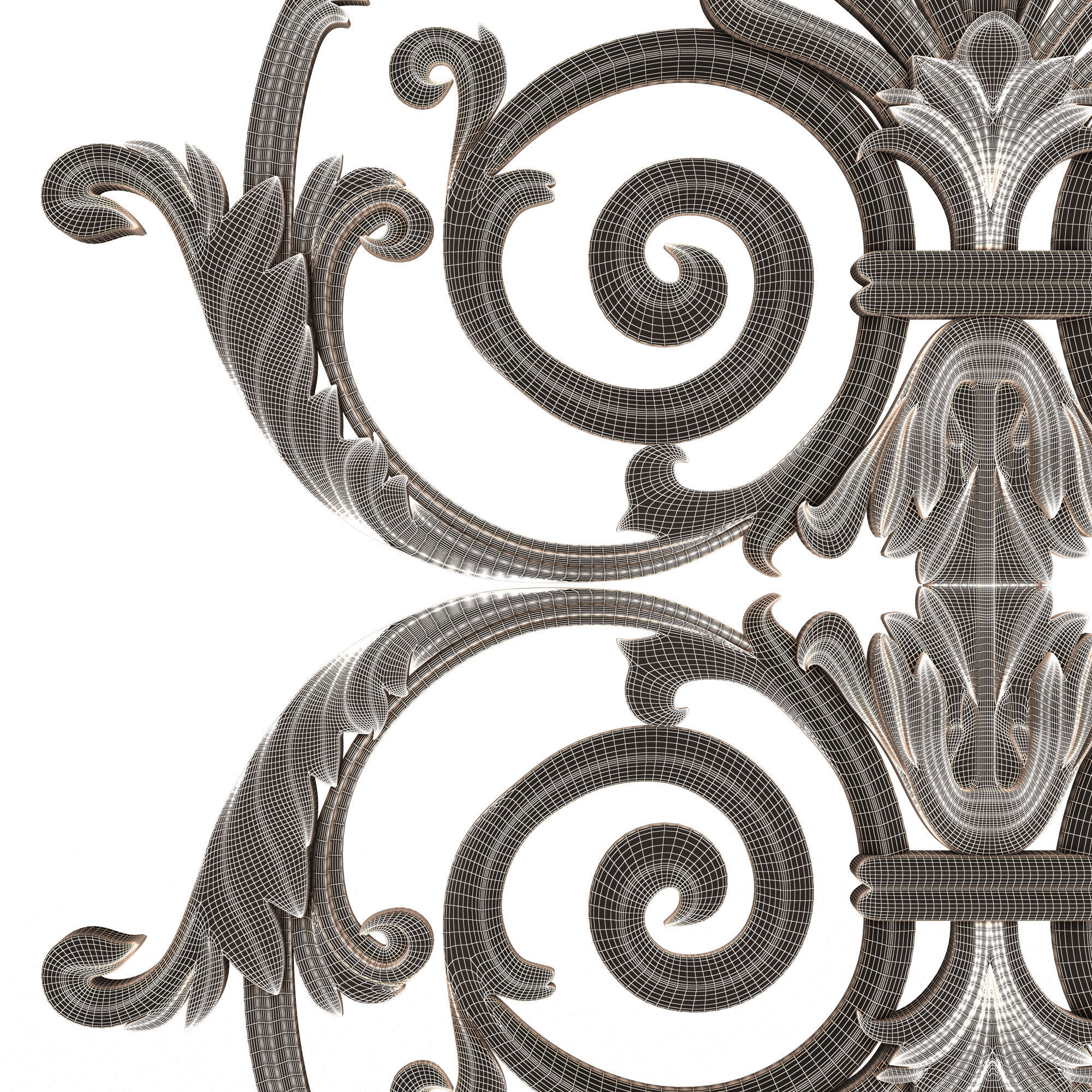 Carved Decoration Panel for CNC 02 Low-poly 3D model_18
