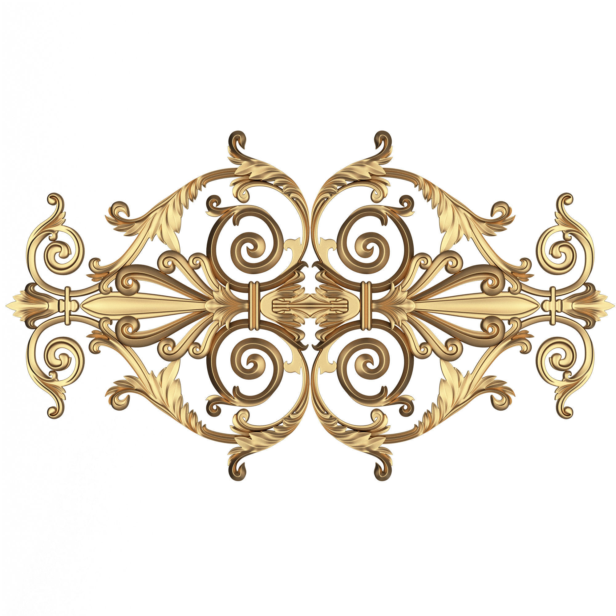 Carved Decoration Panel for CNC 02 Low-poly 3D model_3