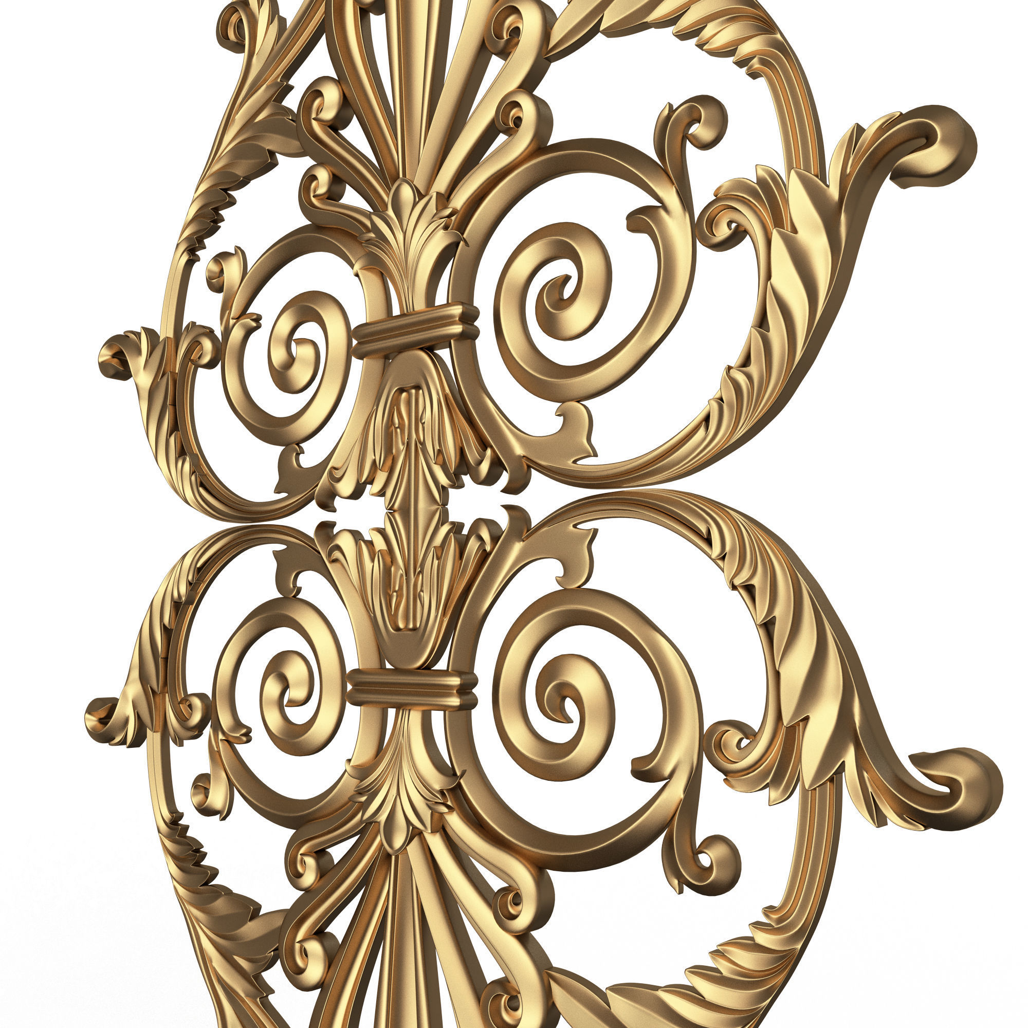 Carved Decoration Panel for CNC 02 Low-poly 3D model_1