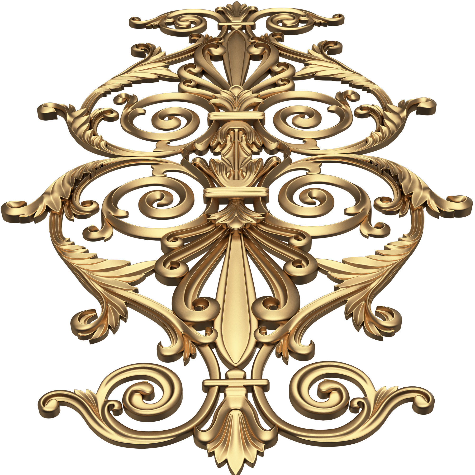 Carved Decoration Panel for CNC 02 Low-poly 3D model_6