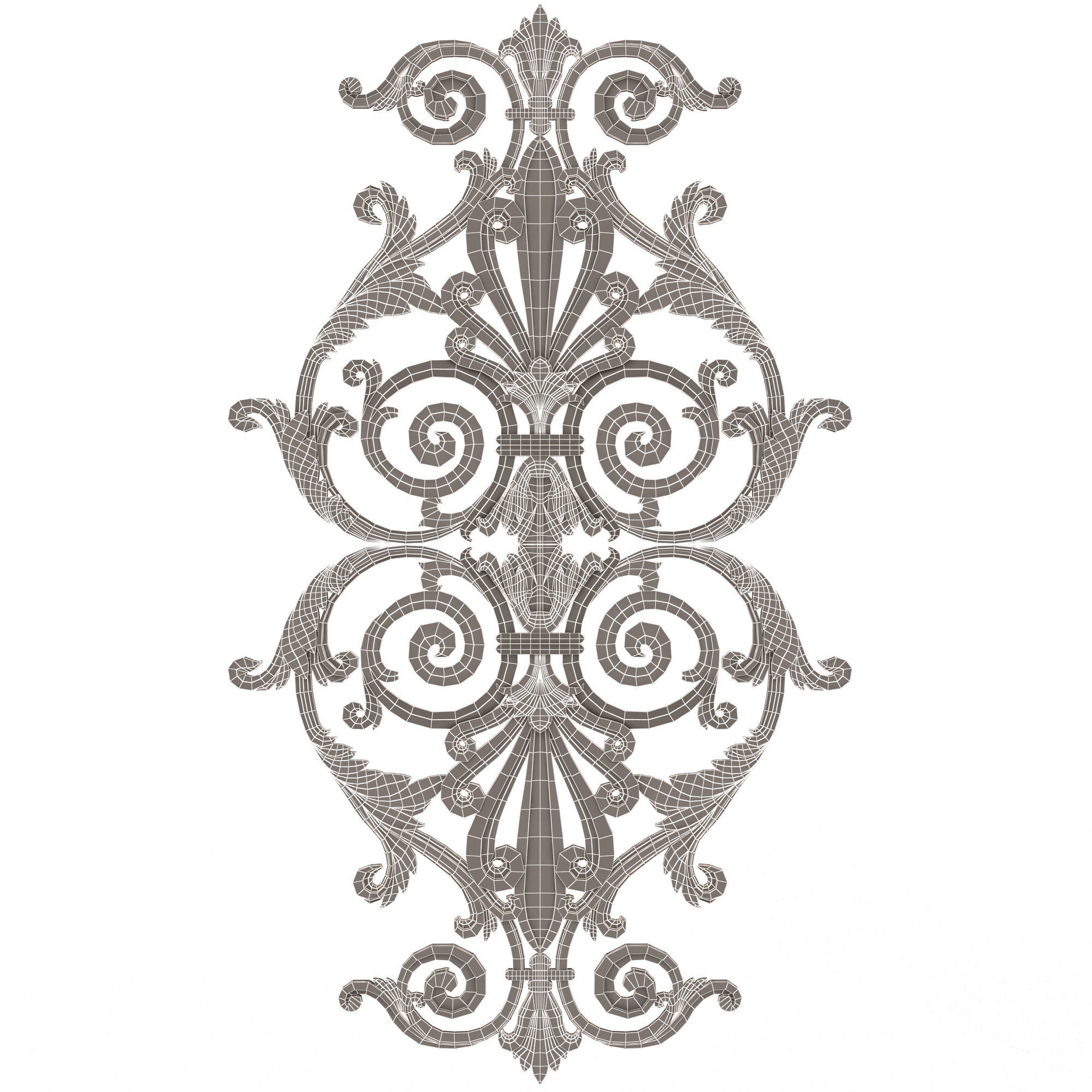 Carved Decoration Panel for CNC 02 Low-poly 3D model_10
