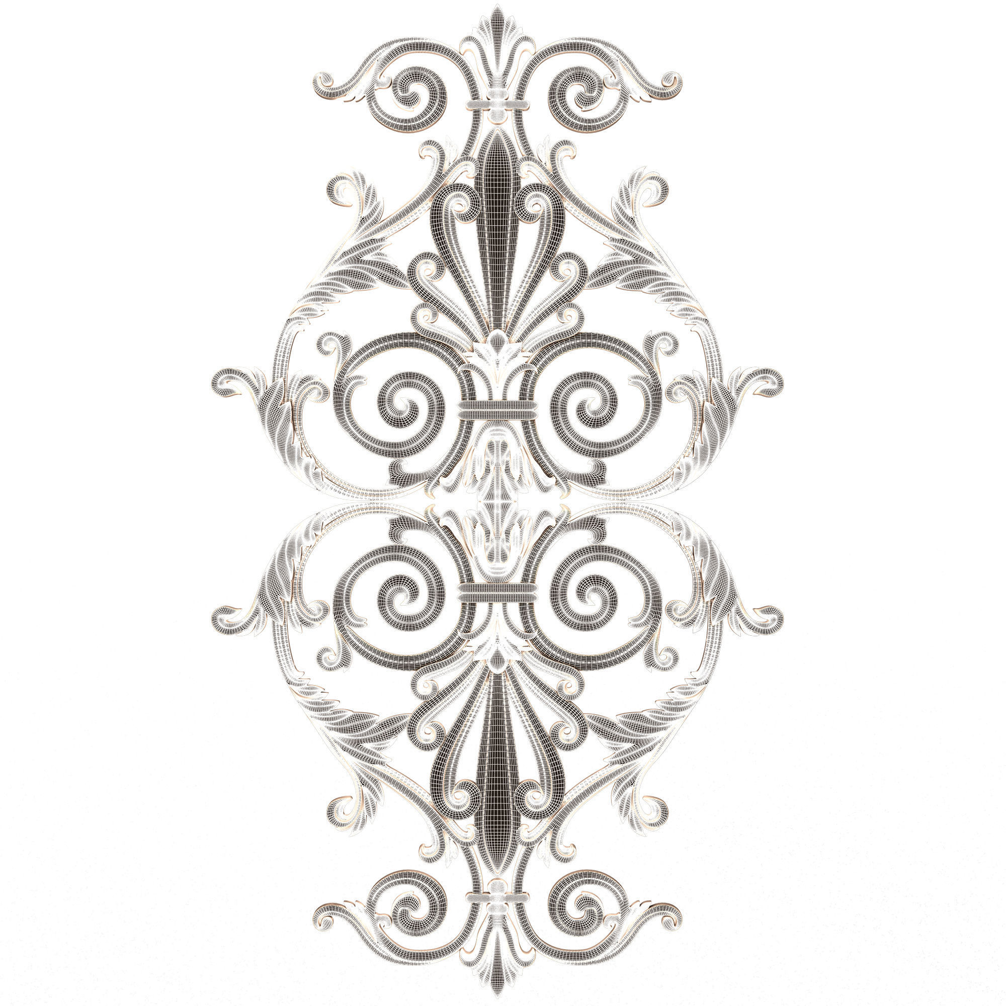 Carved Decoration Panel for CNC 02 Low-poly 3D model_7