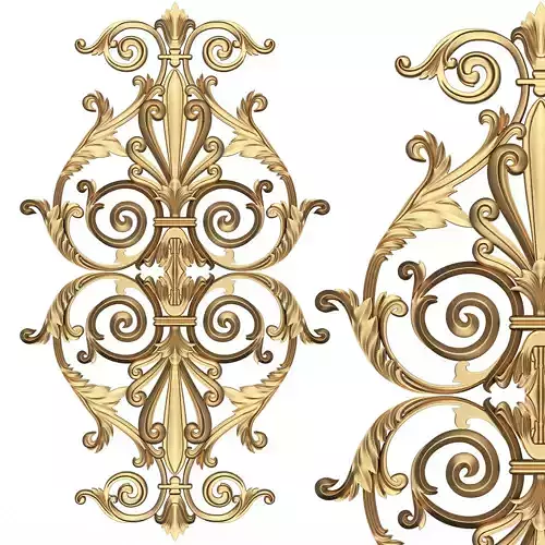 Carved Decoration Panel for CNC 02 Low-poly 3D model