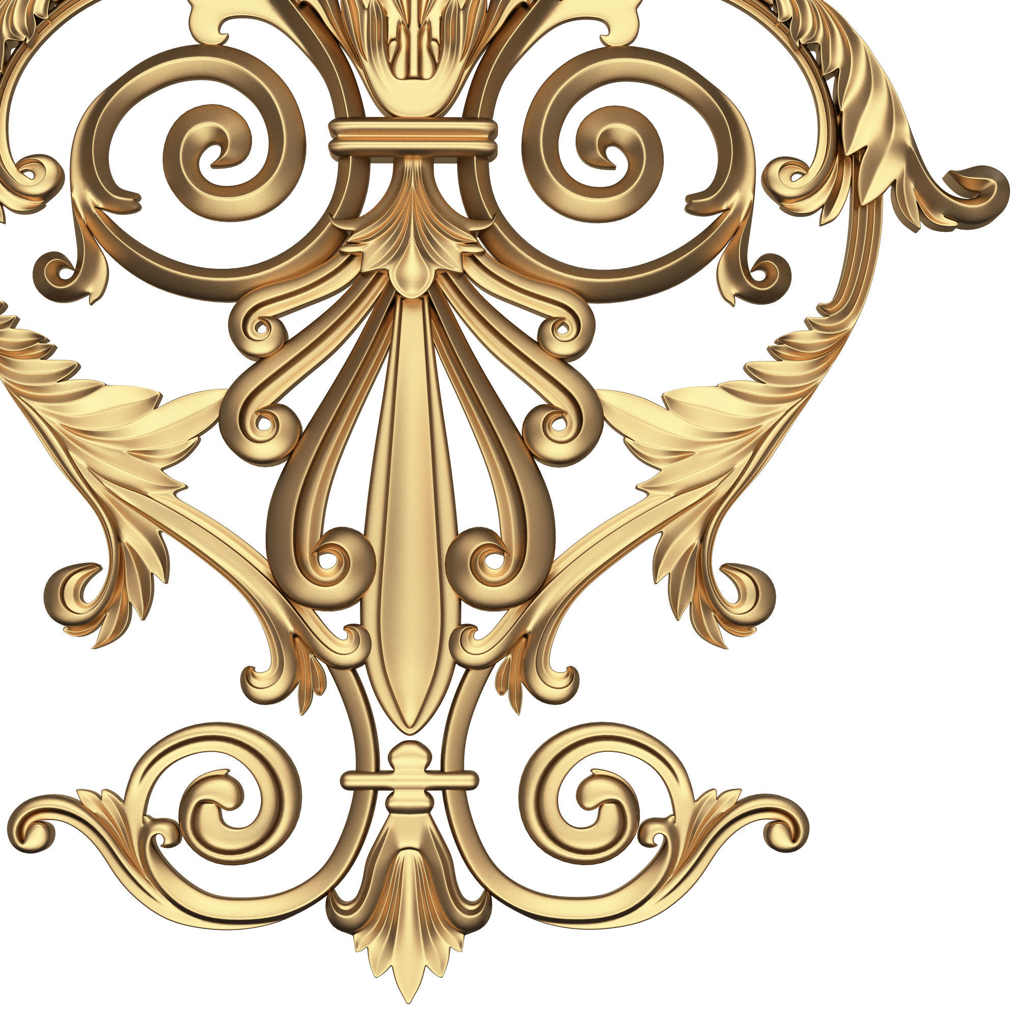 Carved Decoration Panel for CNC 02 Low-poly 3D model_5