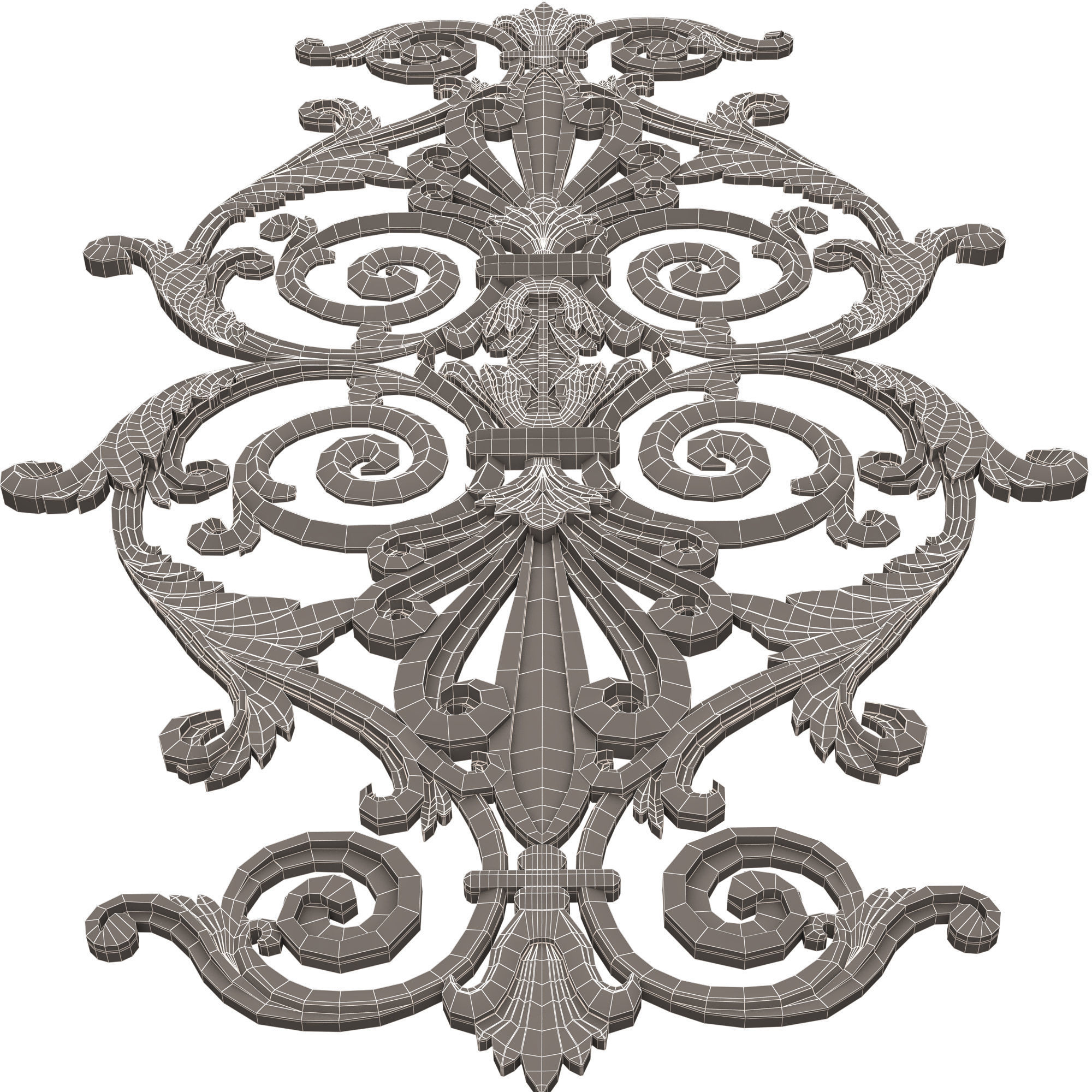 Carved Decoration Panel for CNC 02 Low-poly 3D model_17