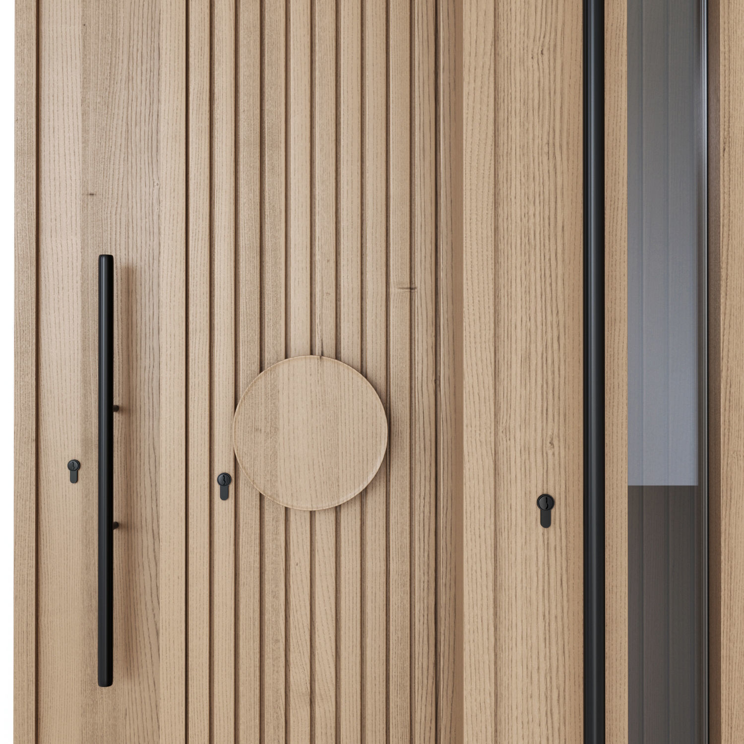 Oak Entrance Doors 3D model_17