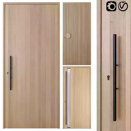 Oak Entrance Doors 3D model