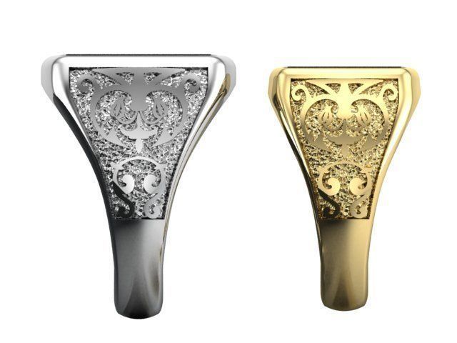 mens ring with black onyx Two options 3D print model_1