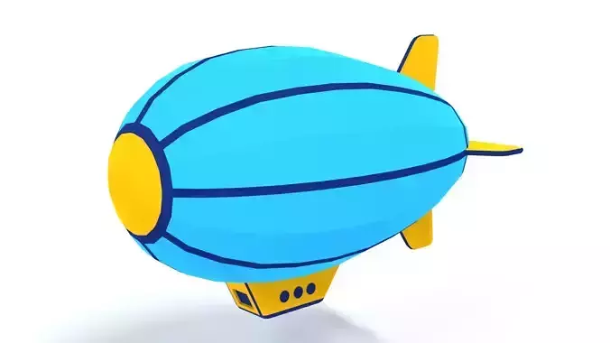 Low Poly Cartoon Zeppelin
