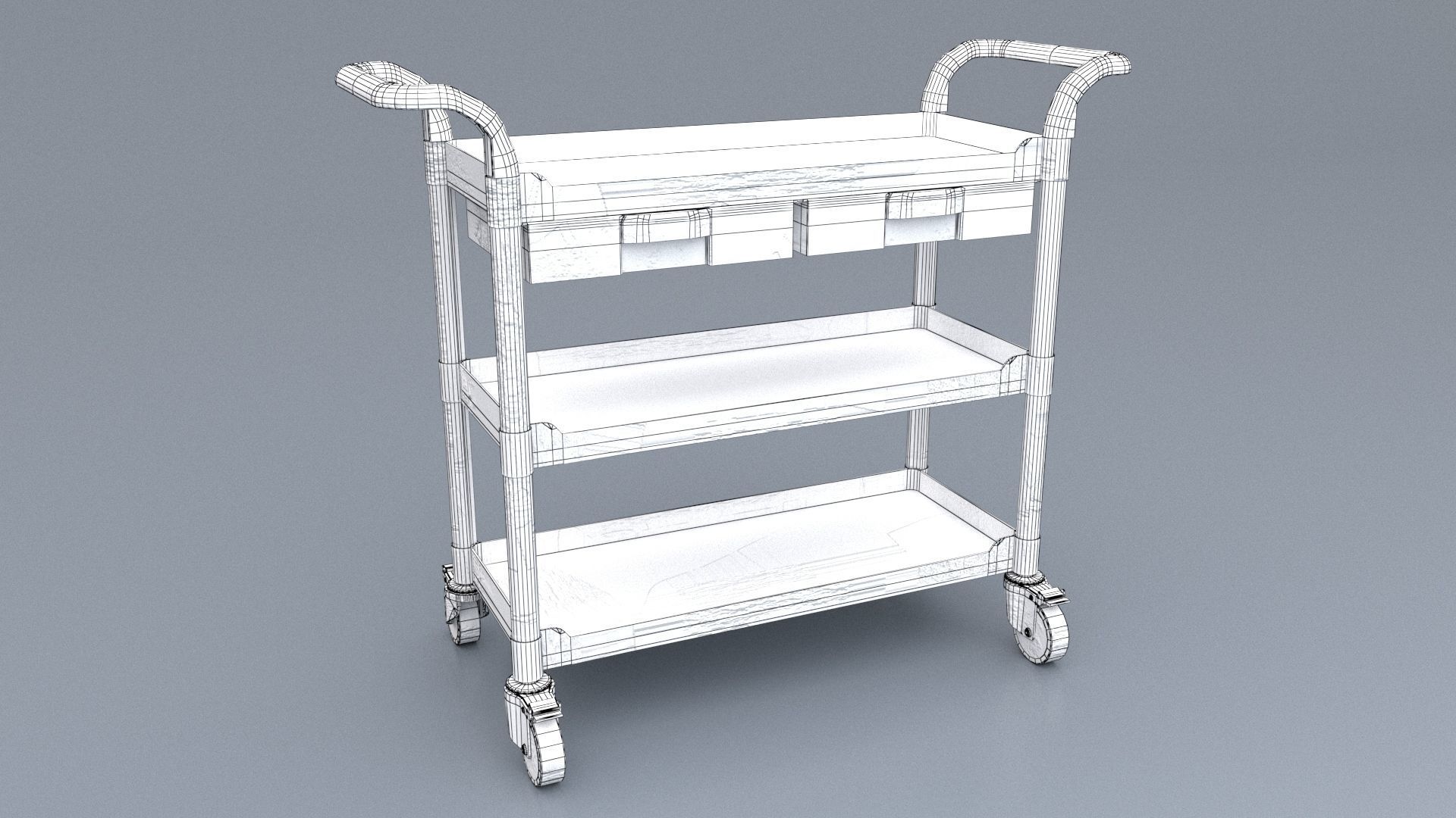 Medical Cart Pack Low-poly 3D model_6