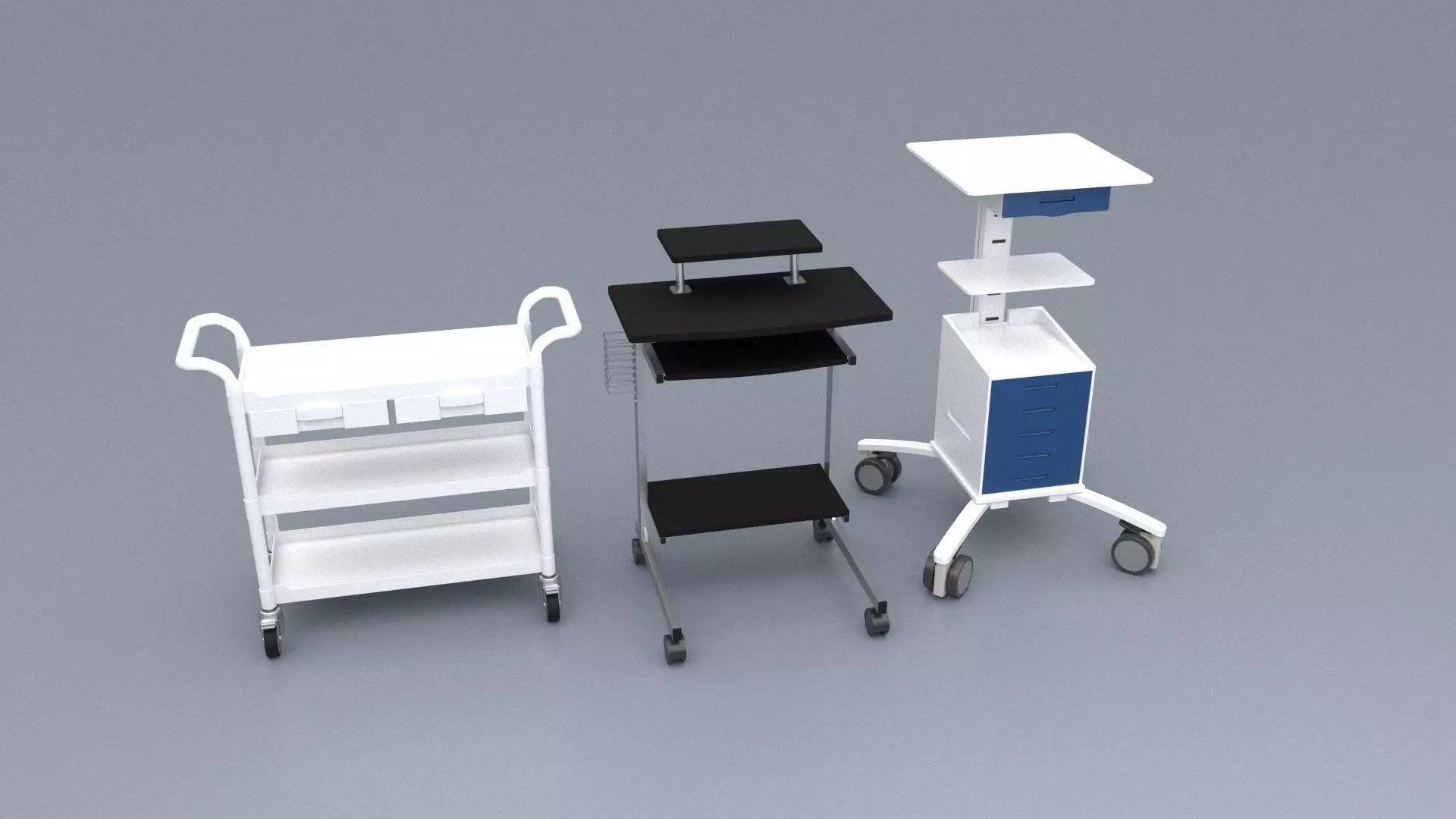 Medical Cart Pack Low-poly 3D model_0