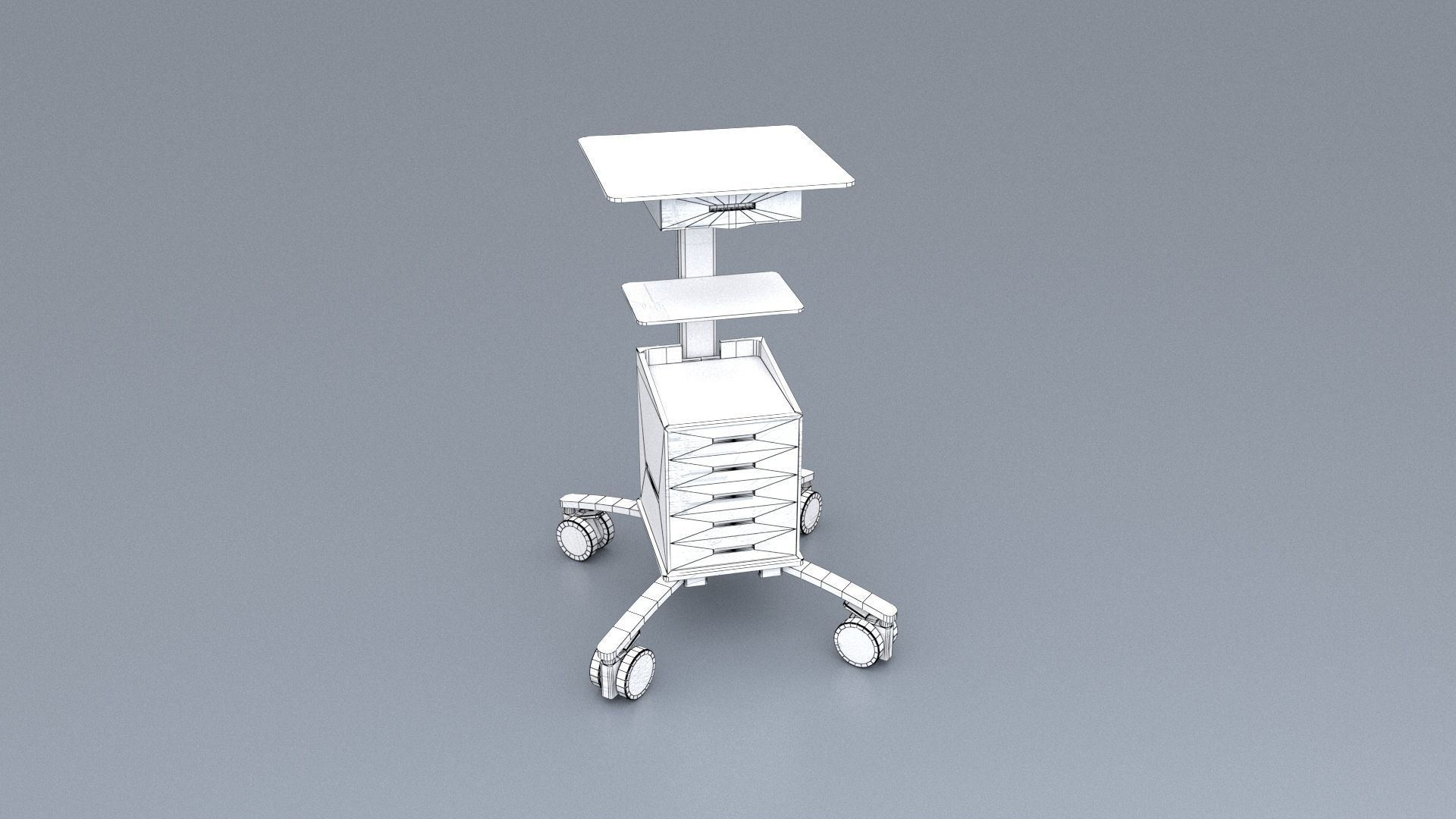 Medical Cart Pack Low-poly 3D model_2
