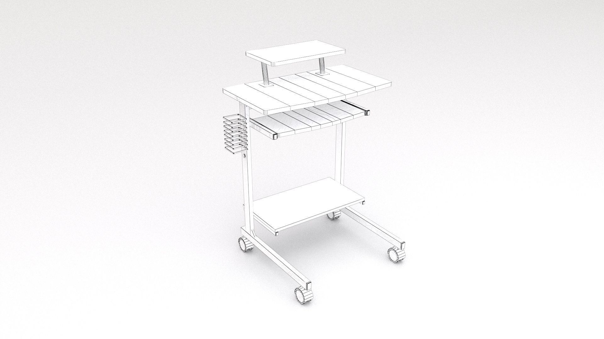 Medical Cart Pack Low-poly 3D model_4