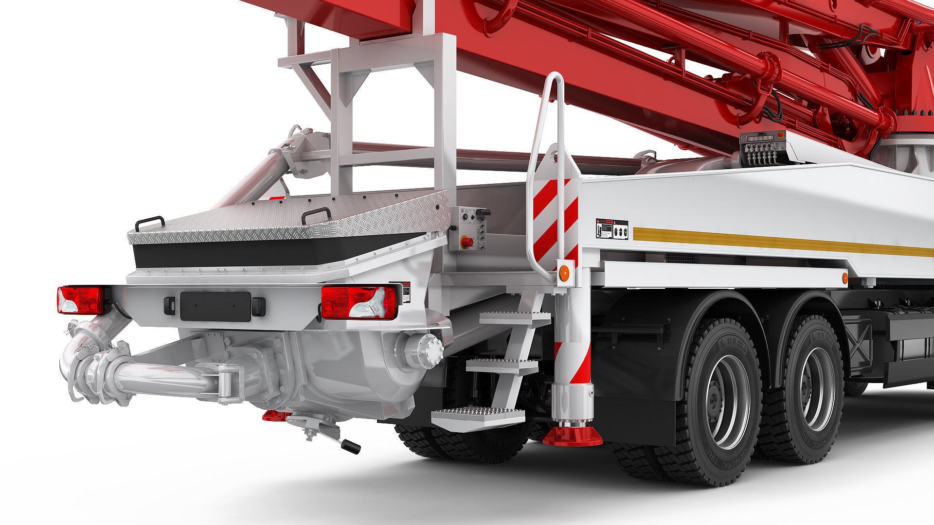 Concrete Pump Truck 3D model_10