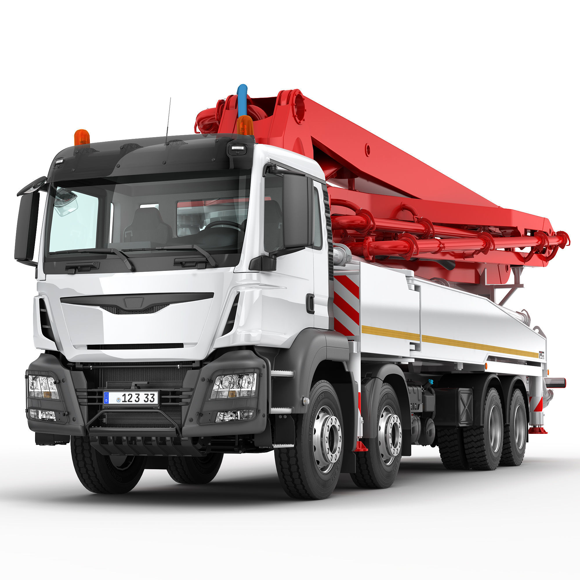 Concrete Pump Truck 3D model_2