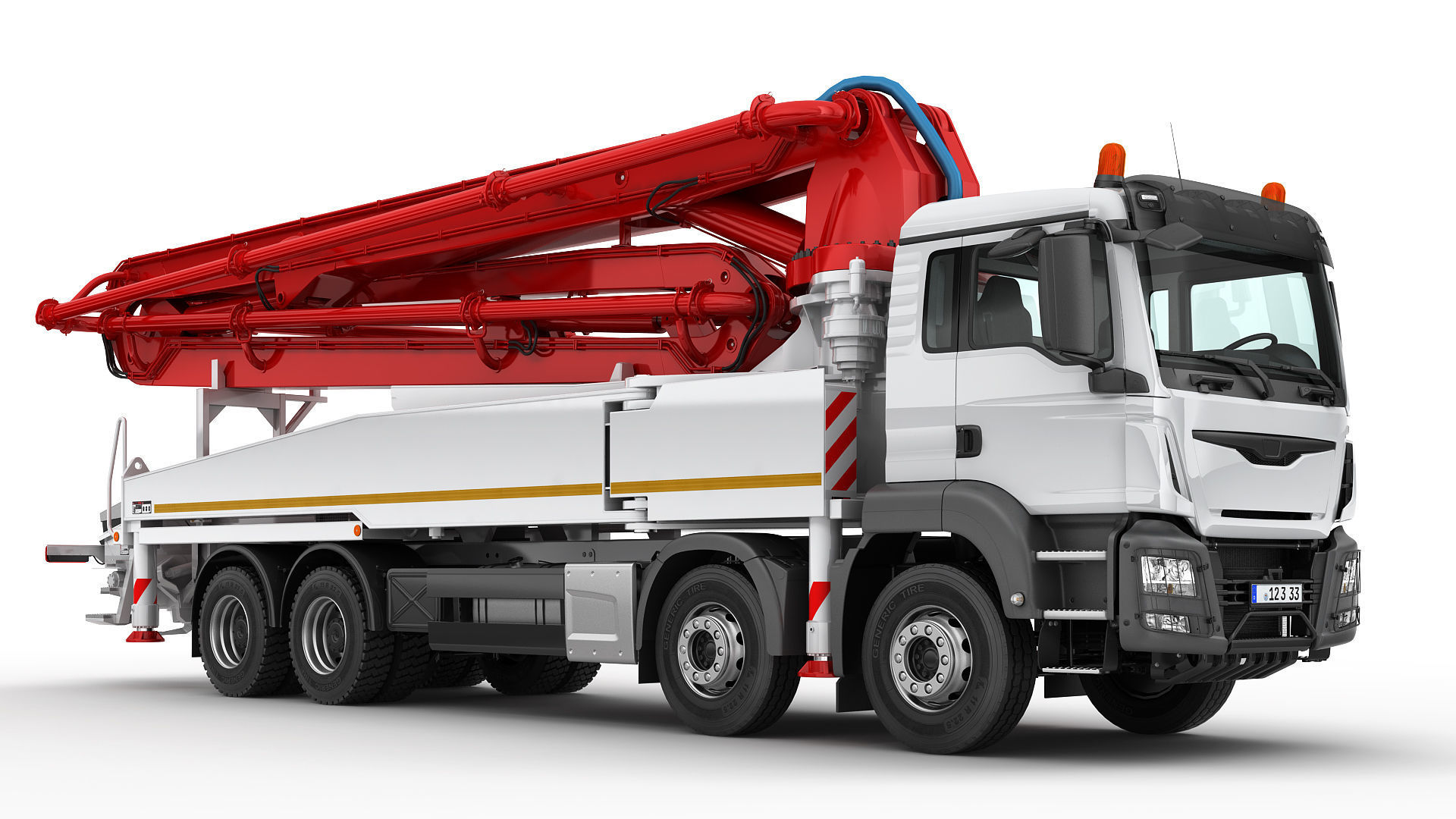 Concrete Pump Truck 3D model_3