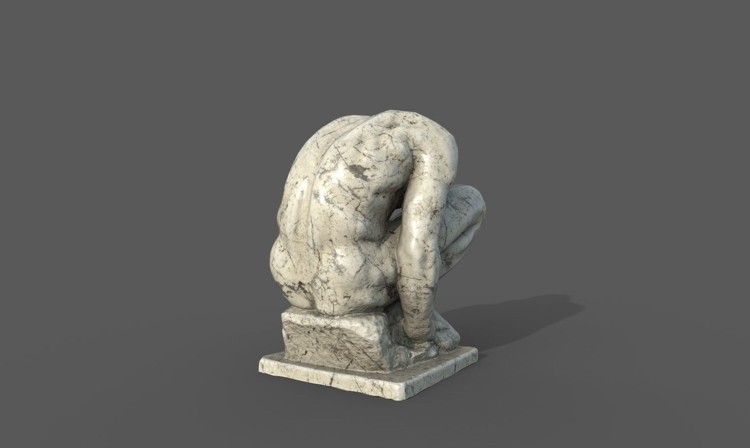 The Crouching Boy statue Low-poly 3D model_24