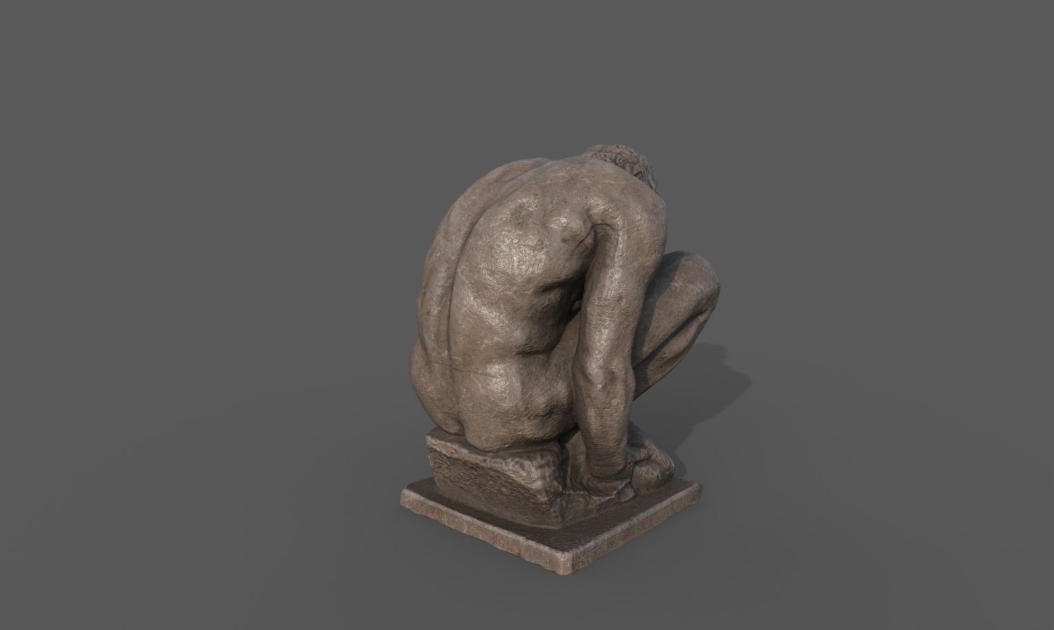 The Crouching Boy statue Low-poly 3D model_6