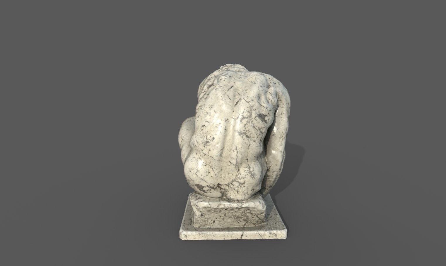 The Crouching Boy statue Low-poly 3D model_23