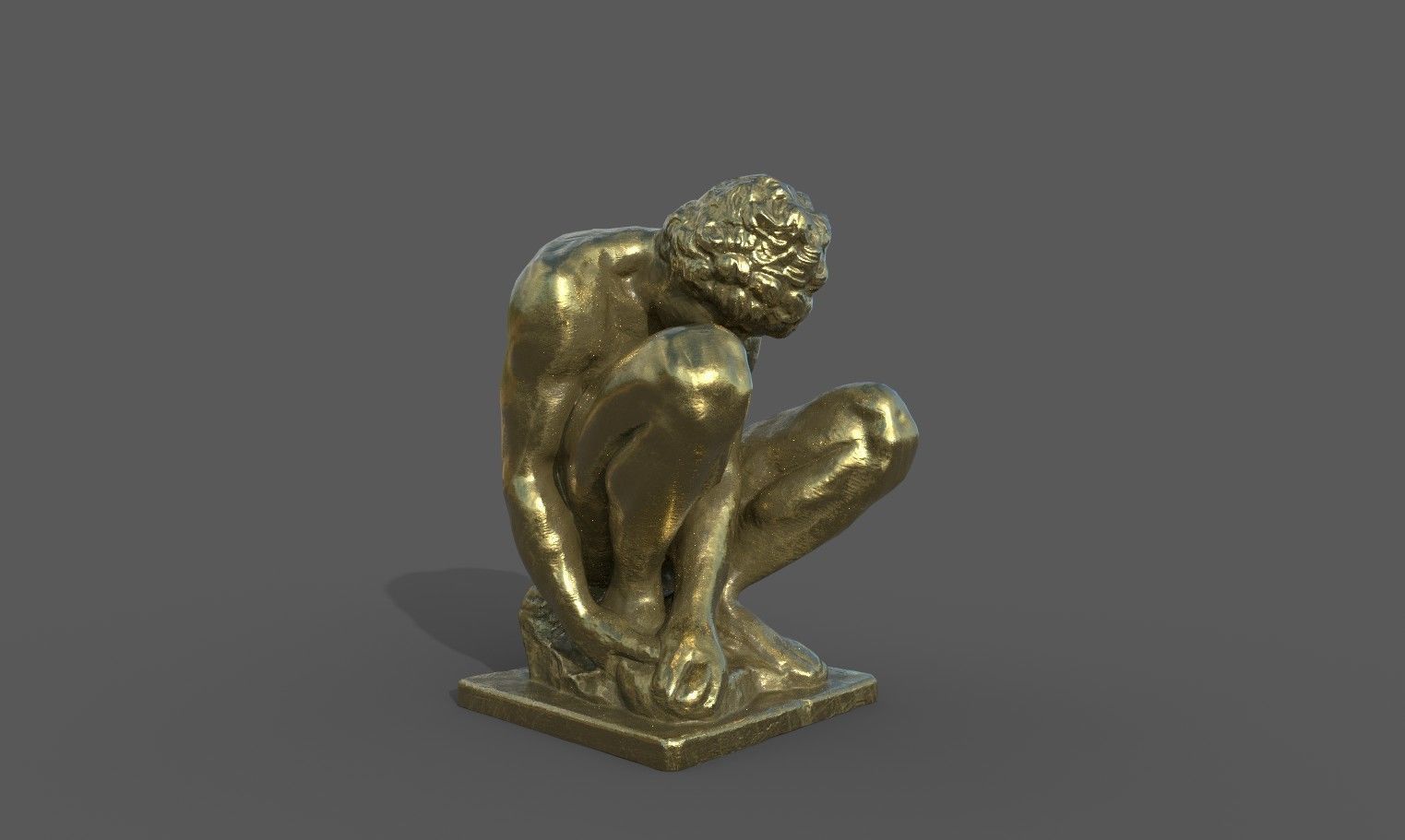 The Crouching Boy statue Low-poly 3D model_31
