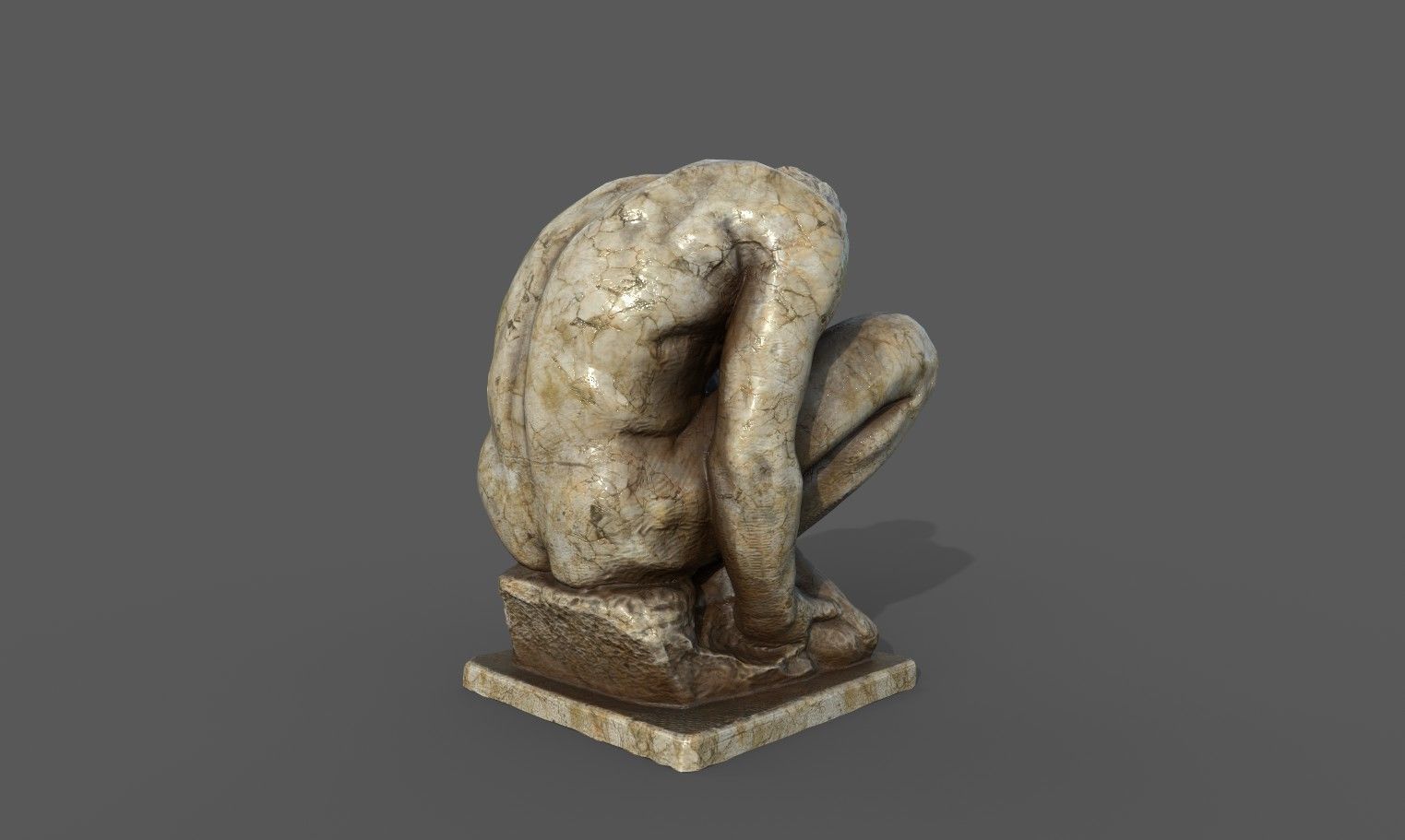The Crouching Boy statue Low-poly 3D model_15