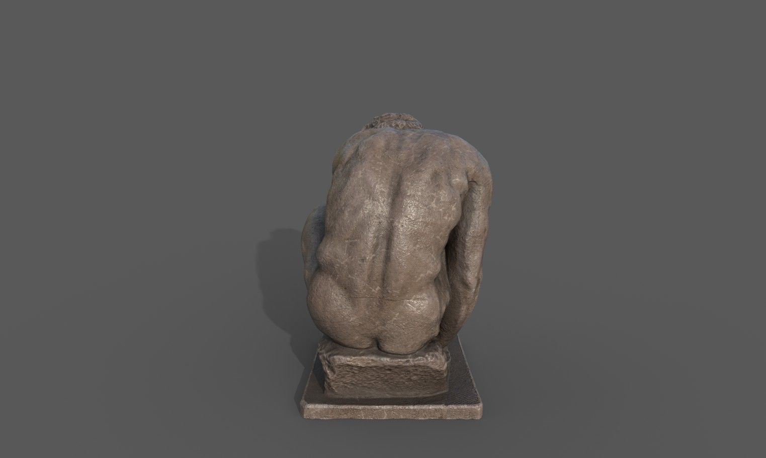 The Crouching Boy statue Low-poly 3D model_5