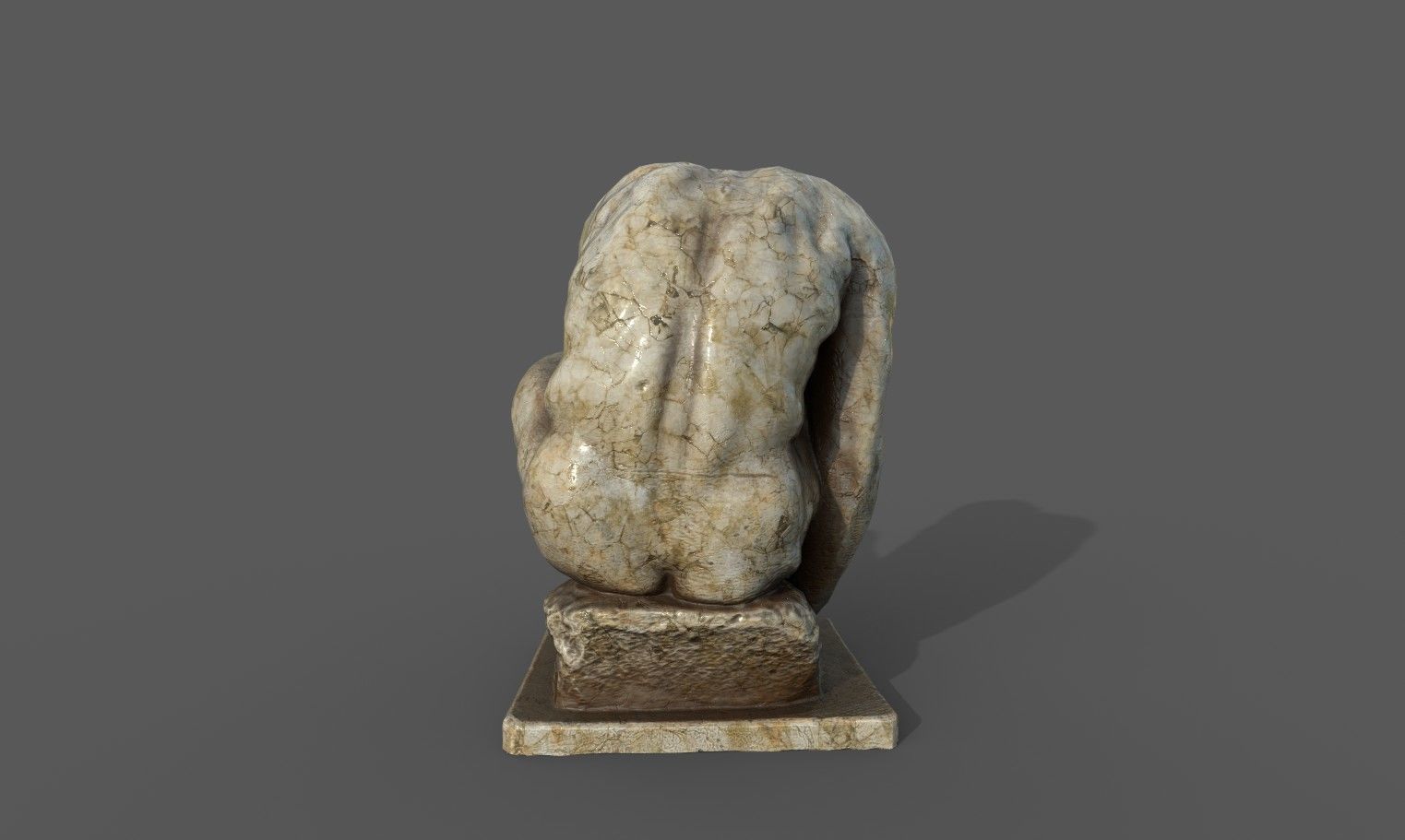 The Crouching Boy statue Low-poly 3D model_14