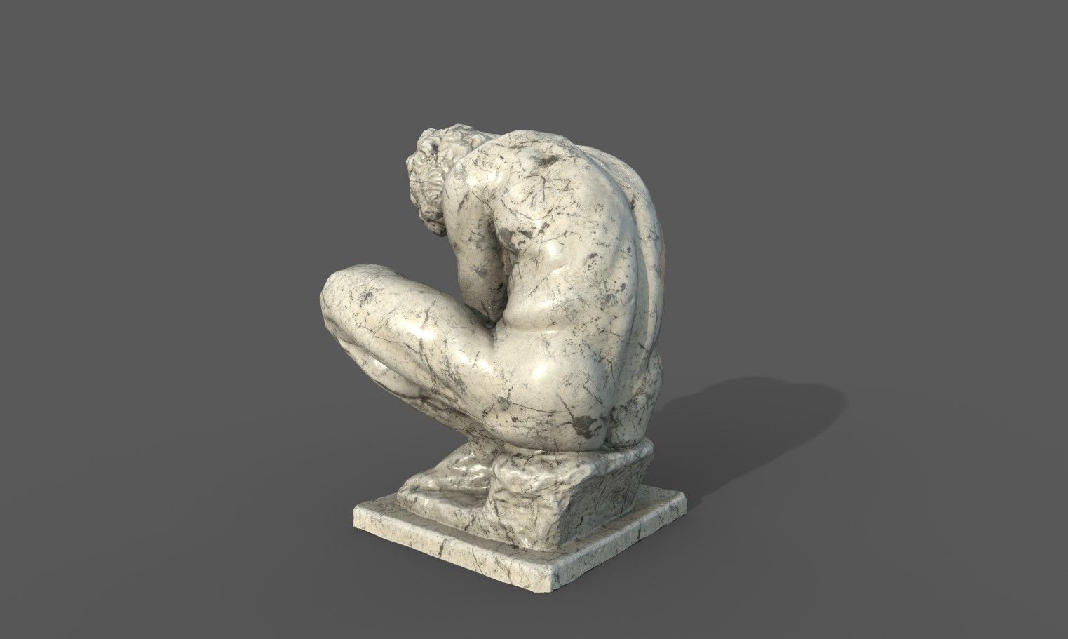 The Crouching Boy statue Low-poly 3D model_22