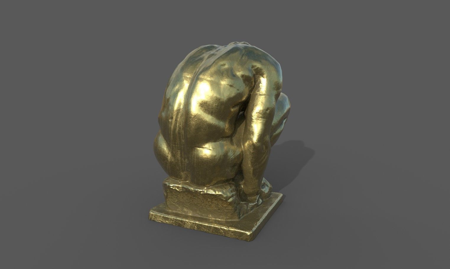 The Crouching Boy statue Low-poly 3D model_29