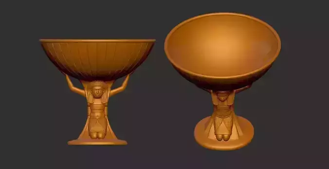 Egyptian  woman 3D Printable model   ivory headrest Pillow