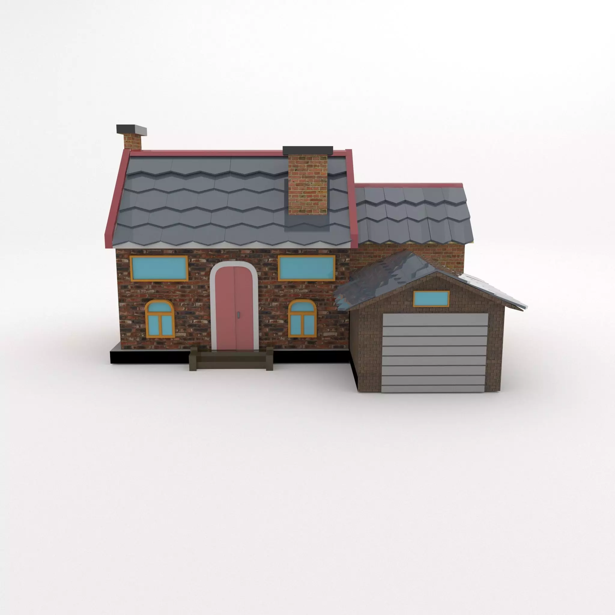 cartoon house 3D model_0